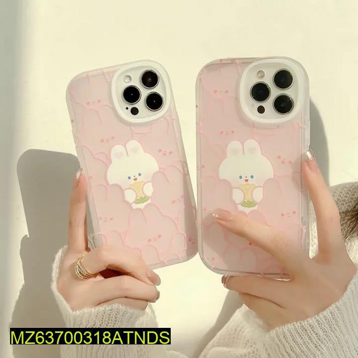 iPhone Back Case Cute Pink Rabbits Design