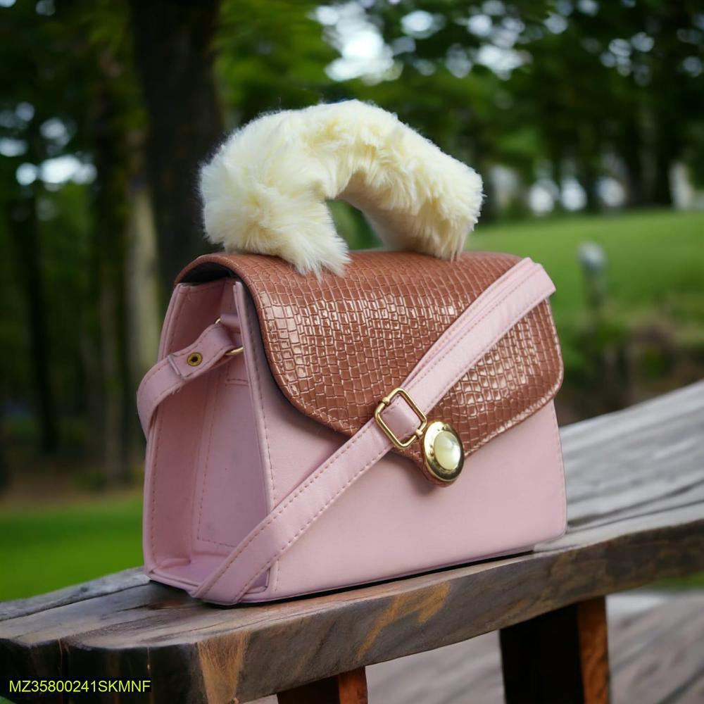 Women's PU Leather Stylish Top Handle Handbag