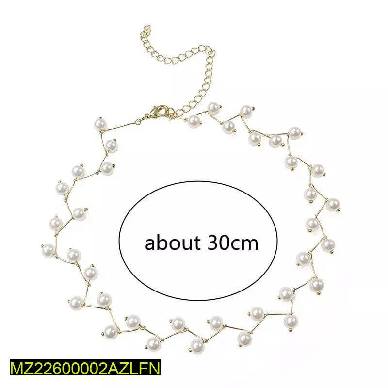 Alloy Gold Plated Pearl Stone Choker 1 Pc