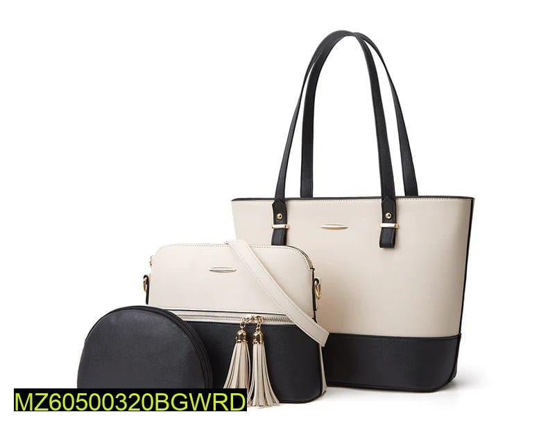 Women's Leather Plain Shoulder Bag, Pack Of 3