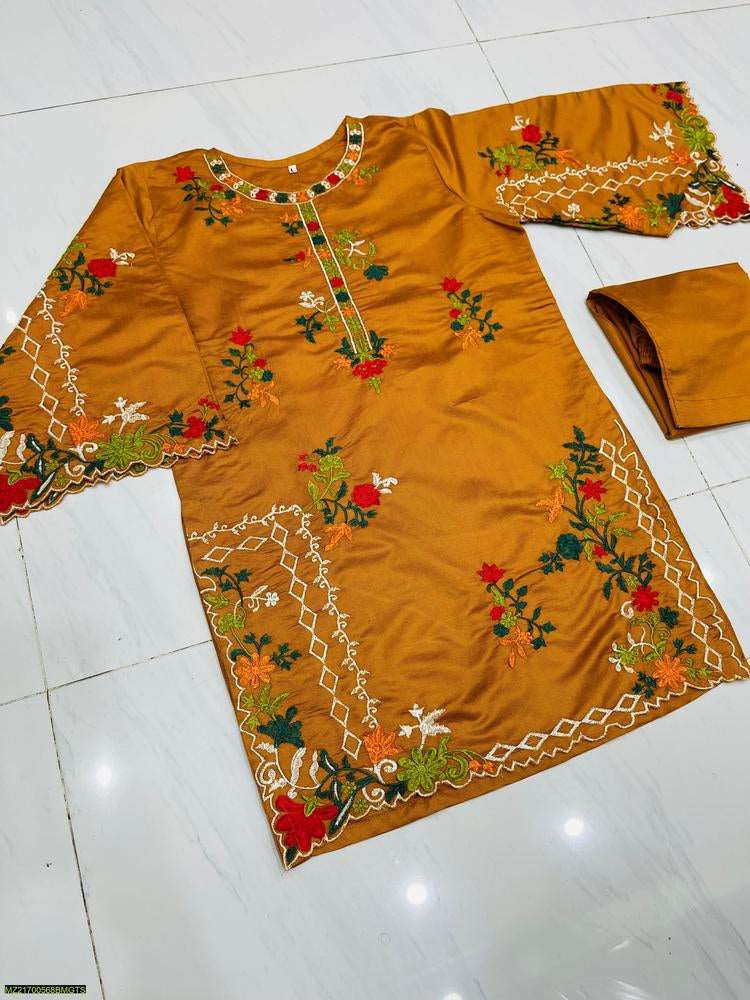 Women's Stitched Khaadi Cut Work Embroidered Suit 2 Pcs