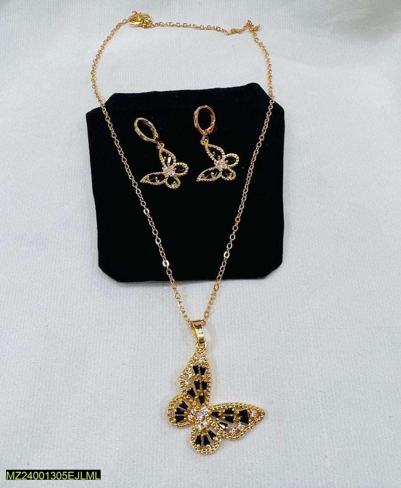 Carat Gold-Plated Zircon Stones Necklace Set
